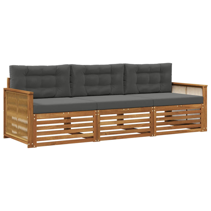 Set de canapele de exterior cu pernă 3 pcs Natural și Antracit WALTI