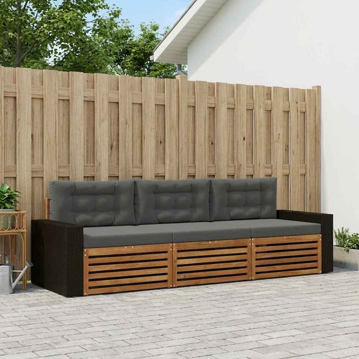 Set de canapele de exterior 3 pcs Natural și Antracit Poliester WALTI
