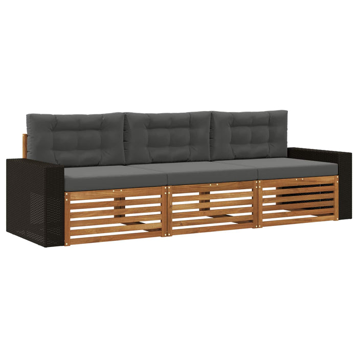 Set de canapele de exterior 3 pcs Natural și Antracit Poliester WALTI