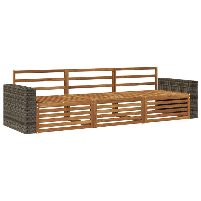 Set de canapele de exterior 3 pcs natural Lemn Solid de Acacia WALTI
