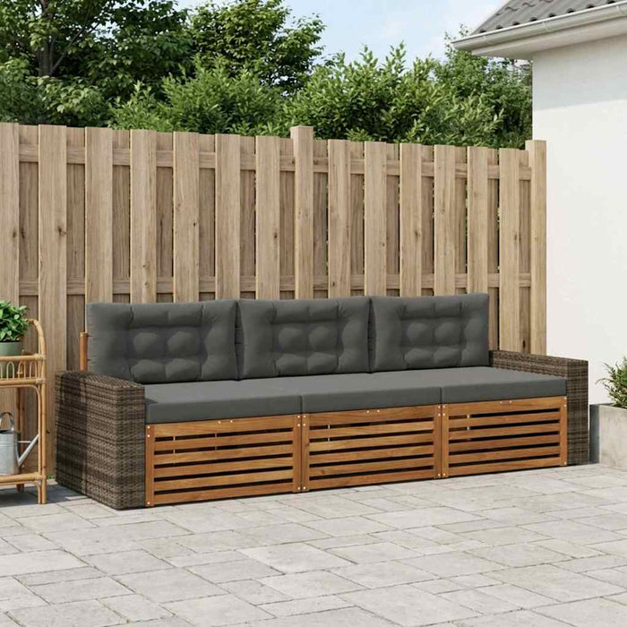 Set de canapele de exterior 3 pcs Natural și Antracit Poliester WALTI