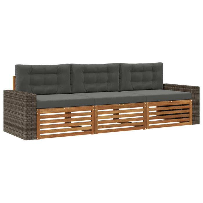 Set de canapele de exterior 3 pcs Natural și Antracit Poliester WALTI