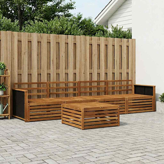 Set de canapele de exterior 5 pcs natural Lemn Solid de Acacia WALTI