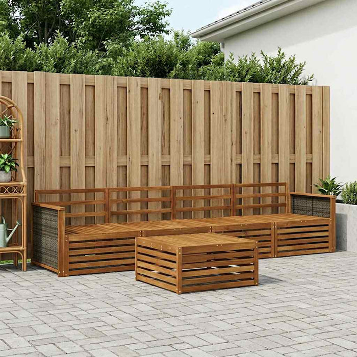 Set de canapele de exterior 5 pcs natural Lemn Solid de Acacia WALTI