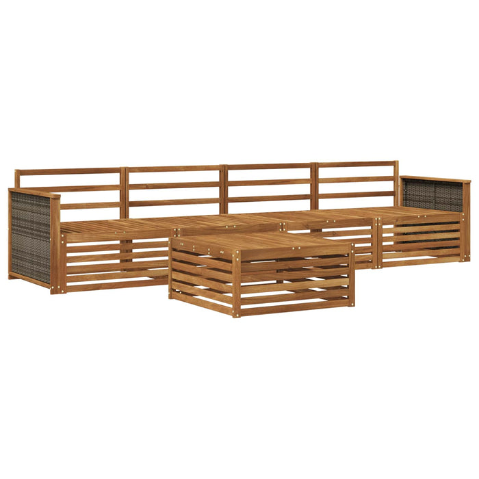 Set de canapele de exterior 5 pcs natural Lemn Solid de Acacia WALTI