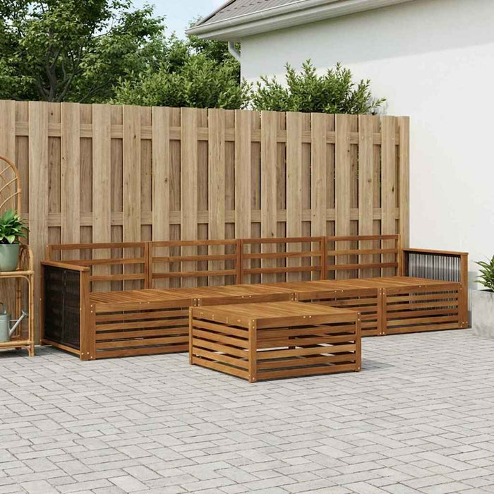 Set de canapele de exterior 5 pcs natural Lemn Solid de Acacia WALTI