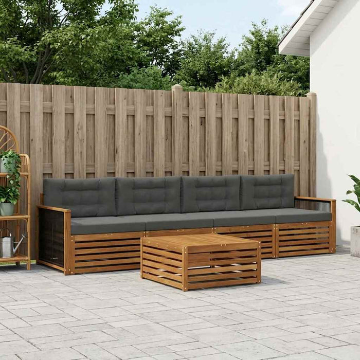 Set de canapele de exterior cu pernă 5 pcs Natural și Antracit WALTI