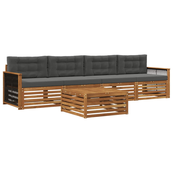 Set de canapele de exterior cu pernă 5 pcs Natural și Antracit WALTI