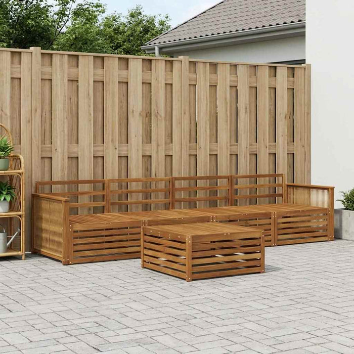 Set de canapele de exterior 5 pcs natural Lemn Solid de Acacia WALTI