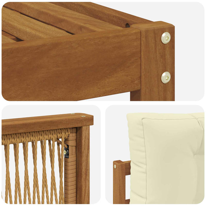 Set de canapele de exterior cu pernă 5 pcs Natural și Crem WALTI