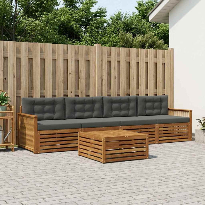 Set de canapele de exterior cu pernă 5 pcs Natural și Antracit WALTI