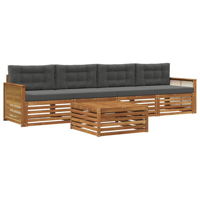 Set de canapele de exterior cu pernă 5 pcs Natural și Antracit WALTI