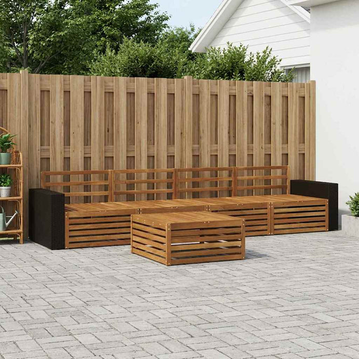 Set de canapele de exterior 5 pcs natural Lemn Solid de Acacia WALTI