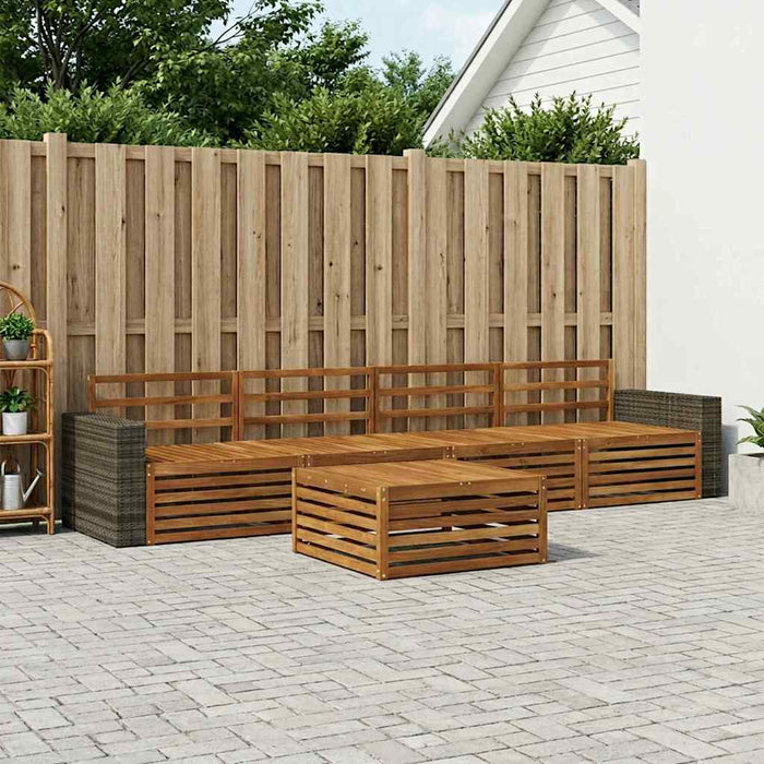 Set de canapele de exterior 5 pcs natural Lemn Solid de Acacia WALTI