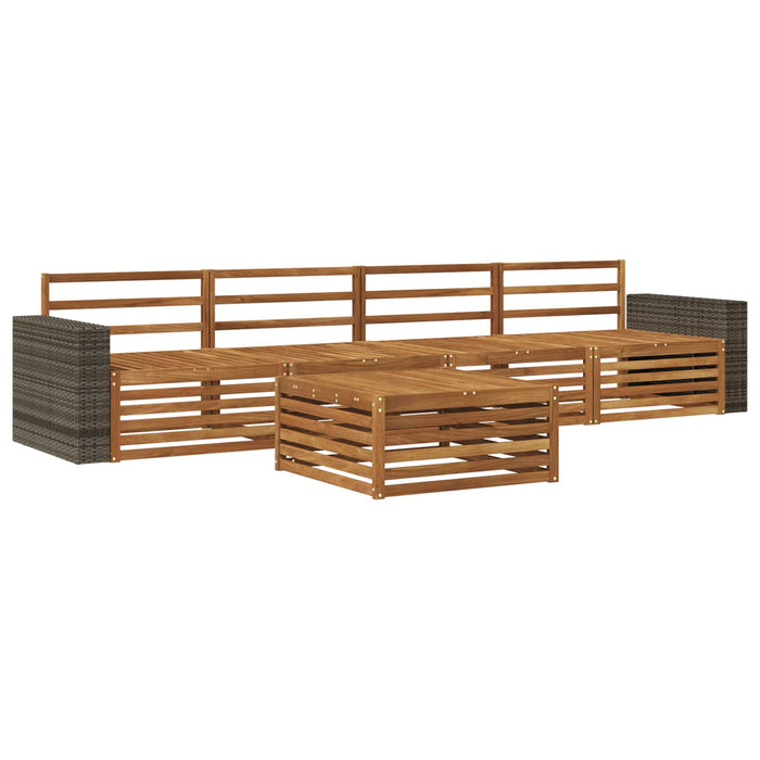 Set de canapele de exterior 5 pcs natural Lemn Solid de Acacia WALTI