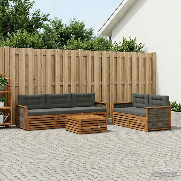 Set de canapele de exterior cu pernă 6 pcs Natural și Antracit WALTI