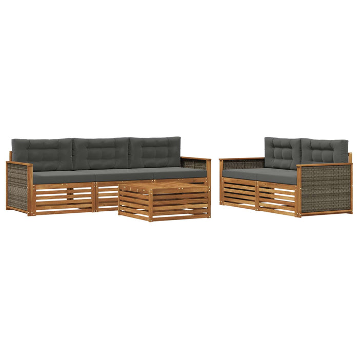 Set de canapele de exterior cu pernă 6 pcs Natural și Antracit WALTI