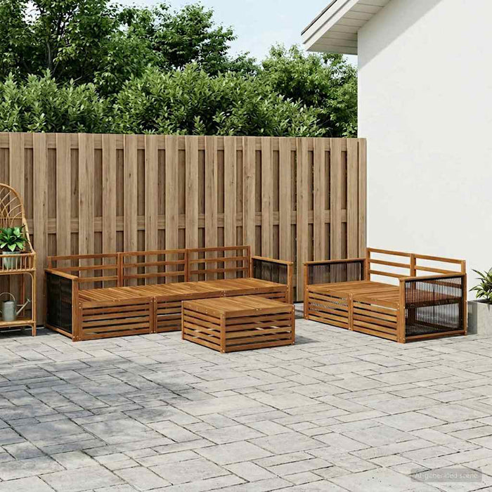 Set de canapele de exterior 6 pcs natural Lemn Solid de Acacia WALTI