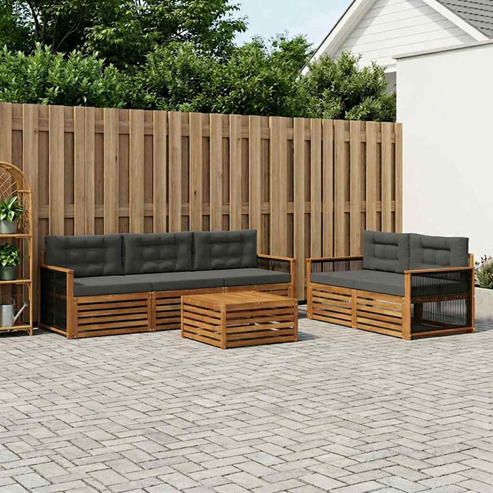 Set de canapele de exterior cu pernă 6 pcs Natural și Antracit WALTI