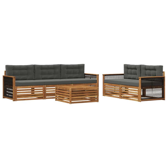 Set de canapele de exterior cu pernă 6 pcs Natural și Antracit WALTI