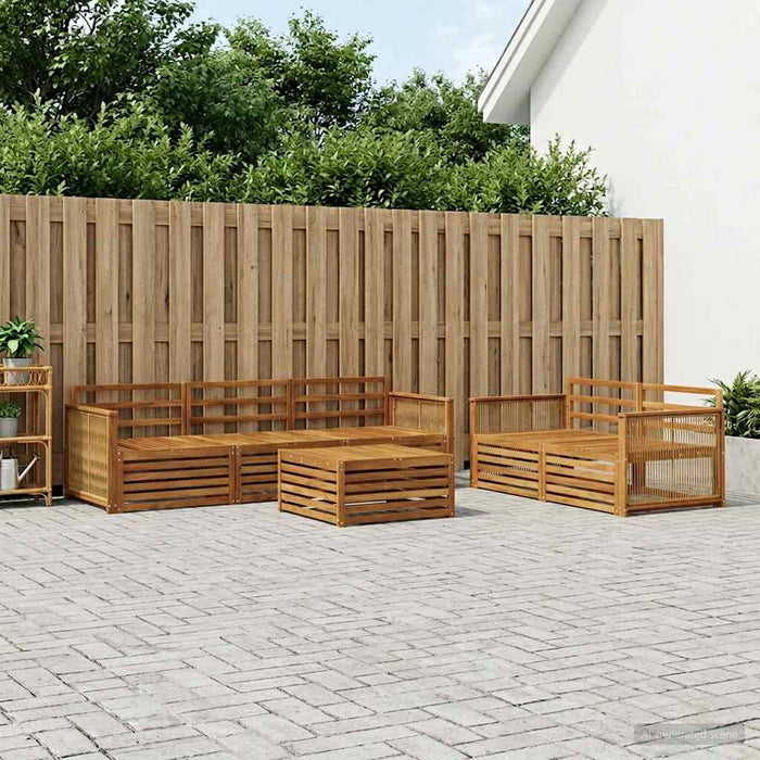 Set de canapele de exterior 6 pcs natural Lemn Solid de Acacia WALTI