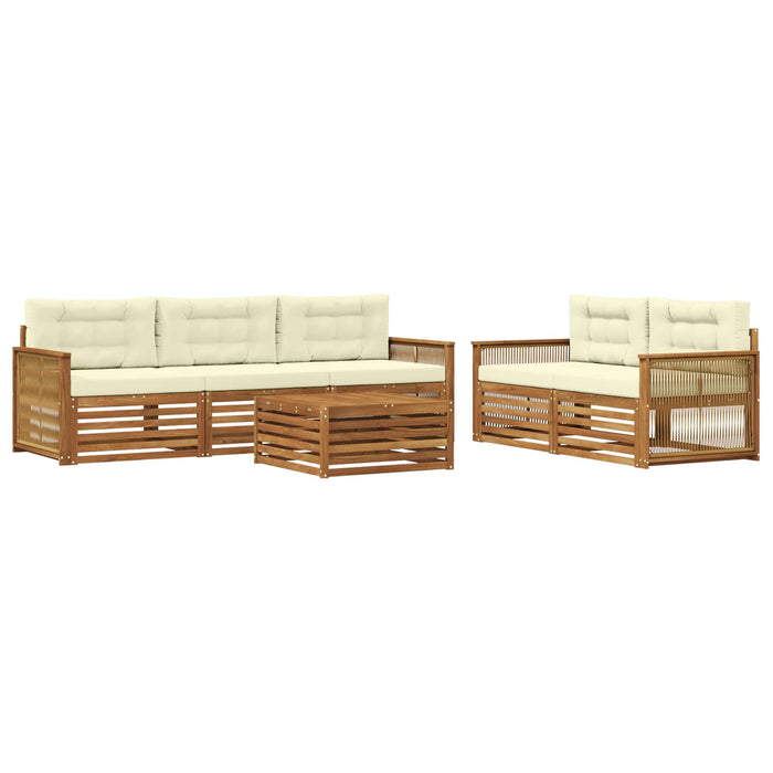 Set de canapele de exterior cu pernă 6 pcs Natural și Crem WALTI
