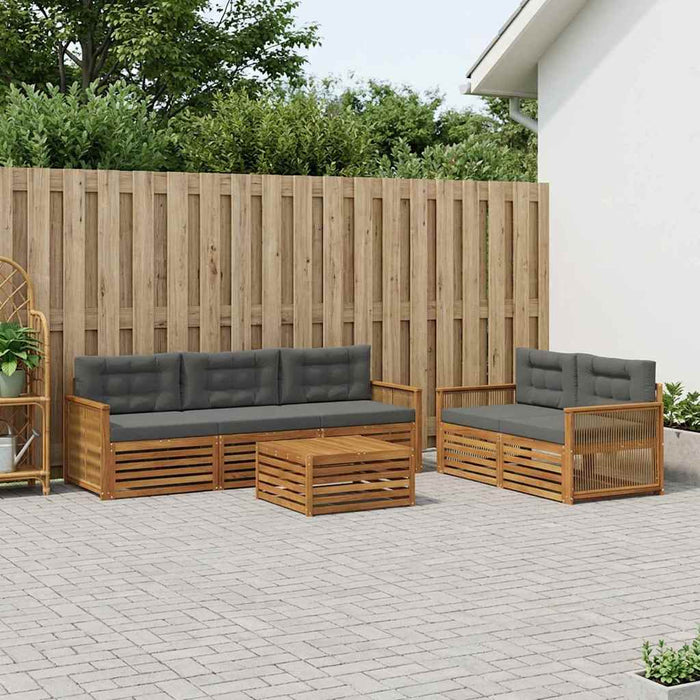 Set de canapele de exterior cu pernă 6 pcs Natural și Antracit WALTI