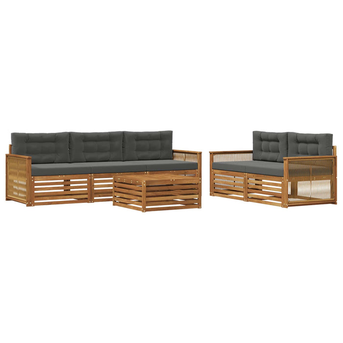 Set de canapele de exterior cu pernă 6 pcs Natural și Antracit WALTI