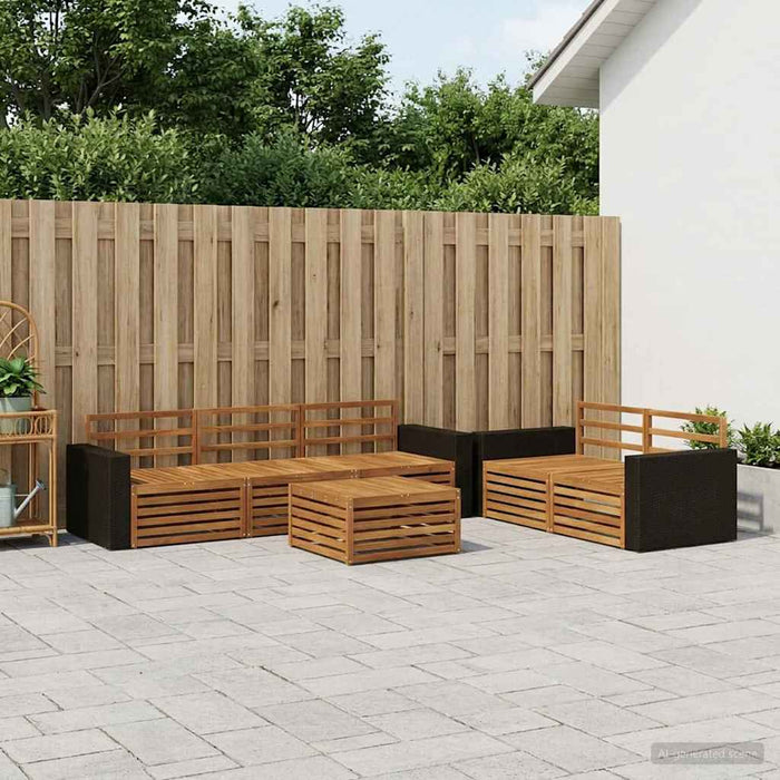 Set de canapele de exterior 6 pcs natural Lemn Solid de Acacia WALTI