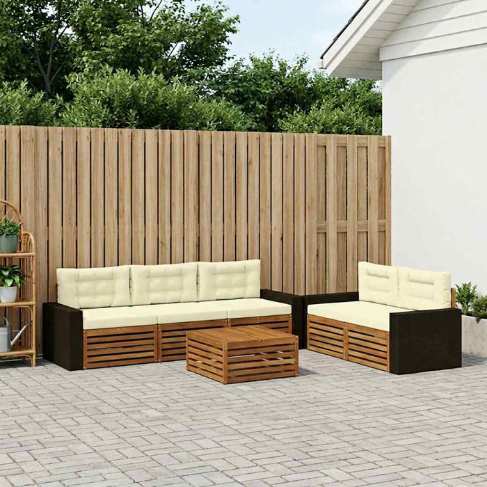 Set de canapele de exterior 6 pcs Natural și Crem WALTI