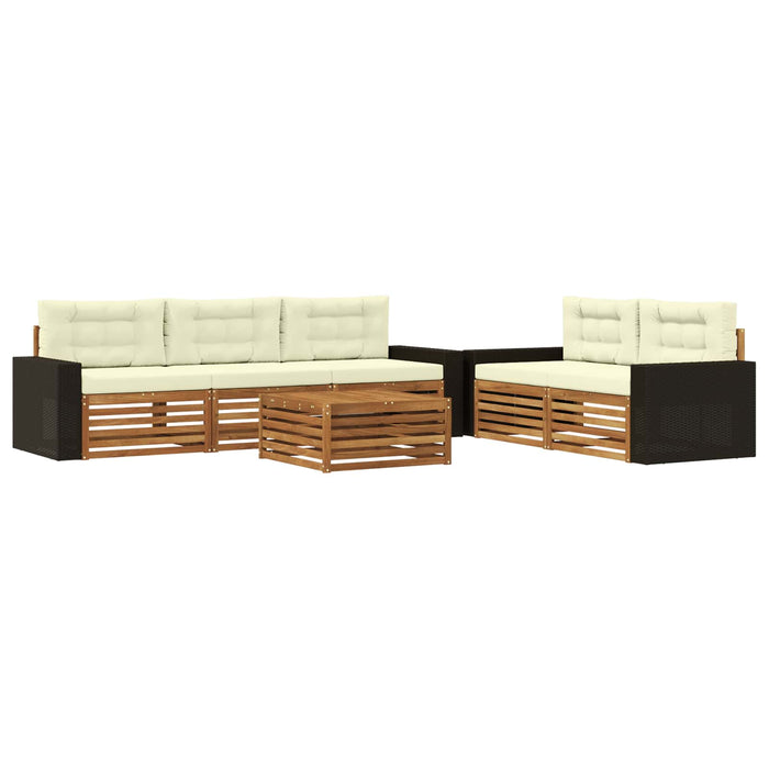 Set de canapele de exterior 6 pcs Natural și Crem WALTI