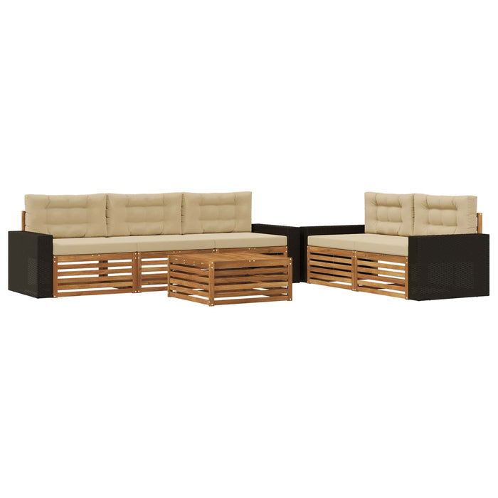 Set de canapele de exterior 6 pcs Natural și Bej WALTI