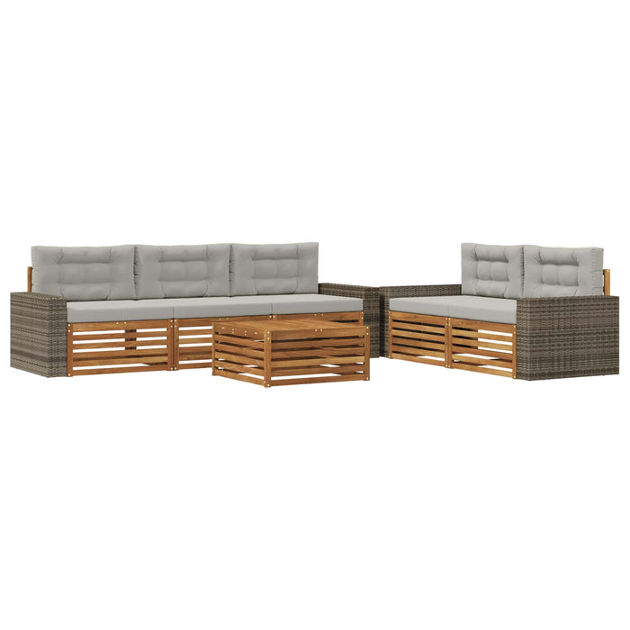 Set de canapele de exterior 6 pcs Natural și gri deschis WALTI