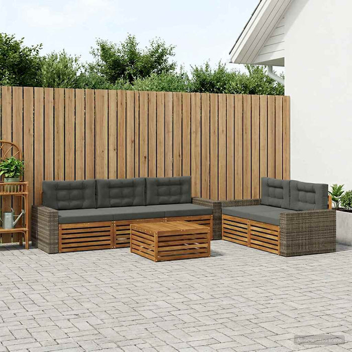 Set de canapele de exterior 6 pcs Natural și Antracit WALTI