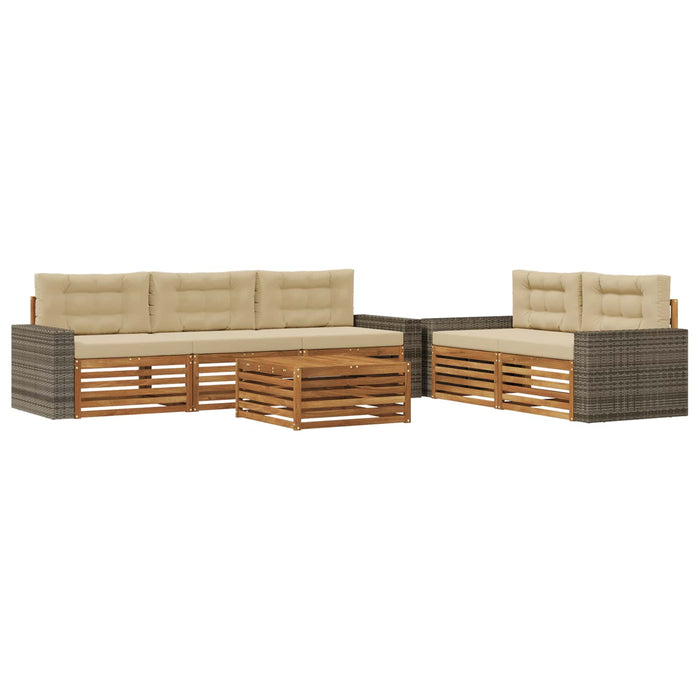 Set de canapele de exterior 6 pcs Natural și Bej WALTI