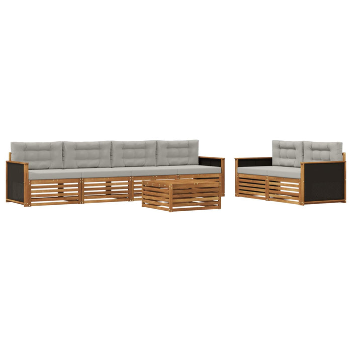 Set de canapele de exterior 7 pcs Natural și gri deschis WALTI