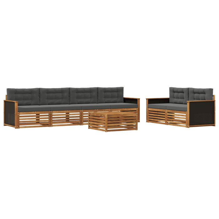 Set de canapele de exterior 7 pcs Natural și Antracit Poliester WALTI