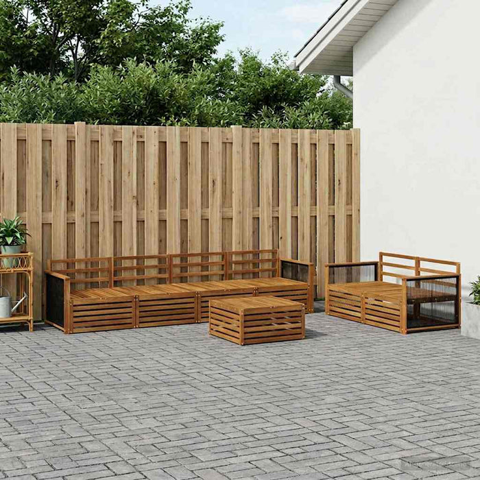 Set de canapele de exterior 7 pcs natural Lemn Solid de Acacia WALTI