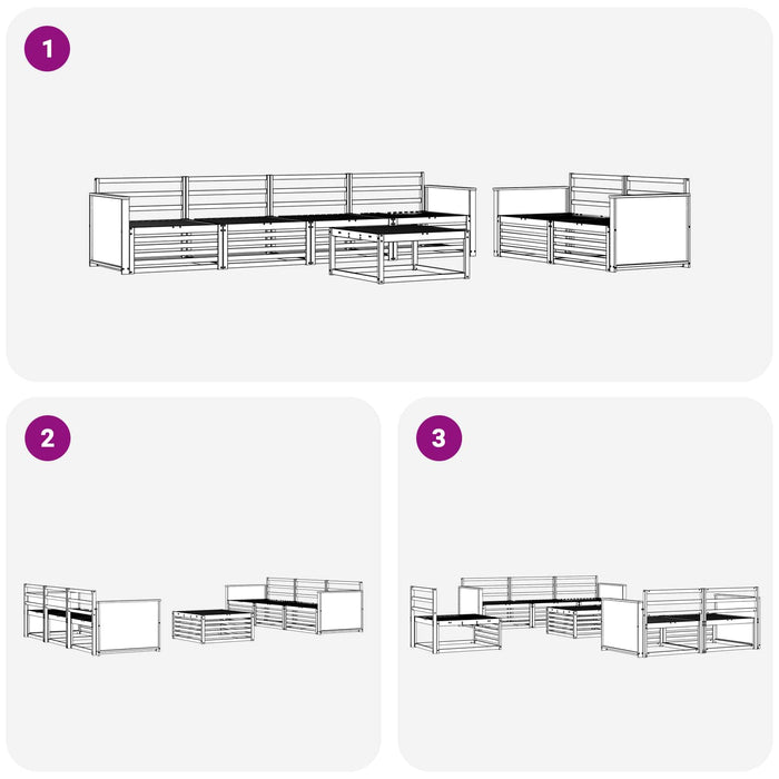 Set de canapele de exterior 7 pcs natural Lemn Solid de Acacia WALTI
