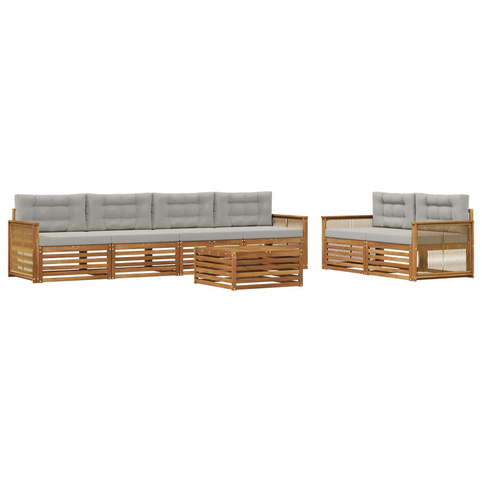 Set de canapele de exterior 7 pcs Natural și gri deschis WALTI