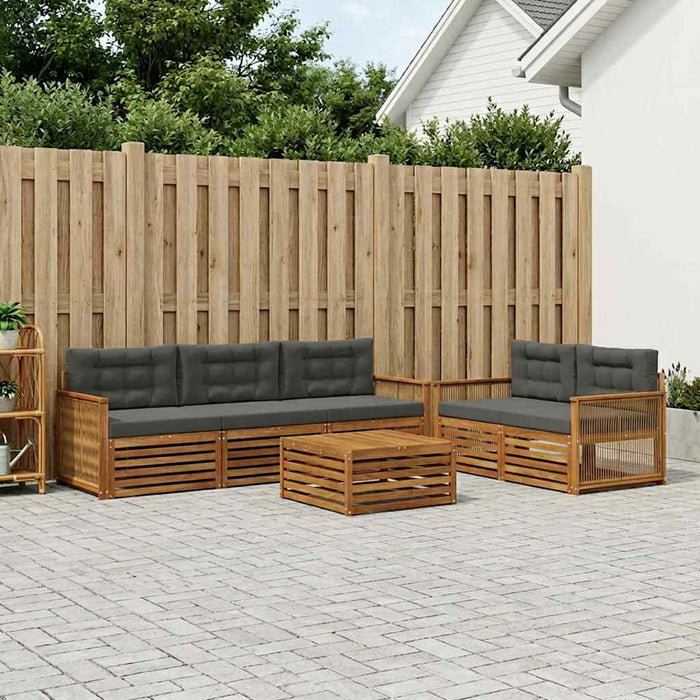 Set de canapele de exterior cu pernă 7 pcs Natural și Antracit WALTI