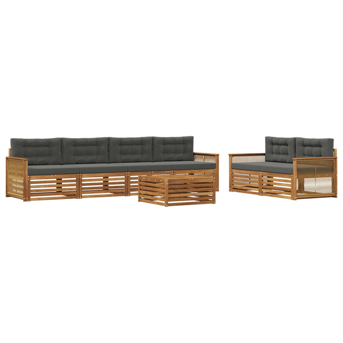 Set de canapele de exterior cu pernă 7 pcs Natural și Antracit WALTI