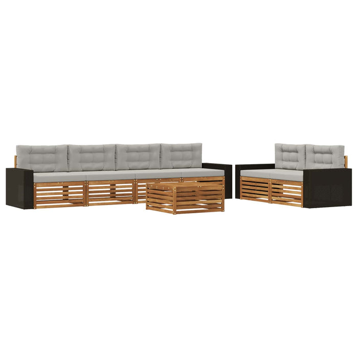 Set de canapele de exterior 7 pcs Natural și gri deschis WALTI