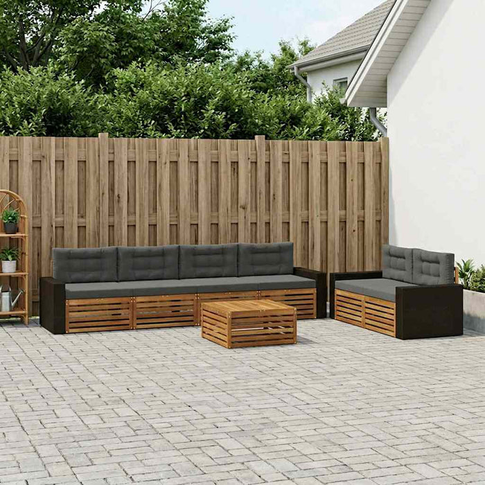 Set de canapele de exterior 7 pcs Natural și Antracit Poliester WALTI