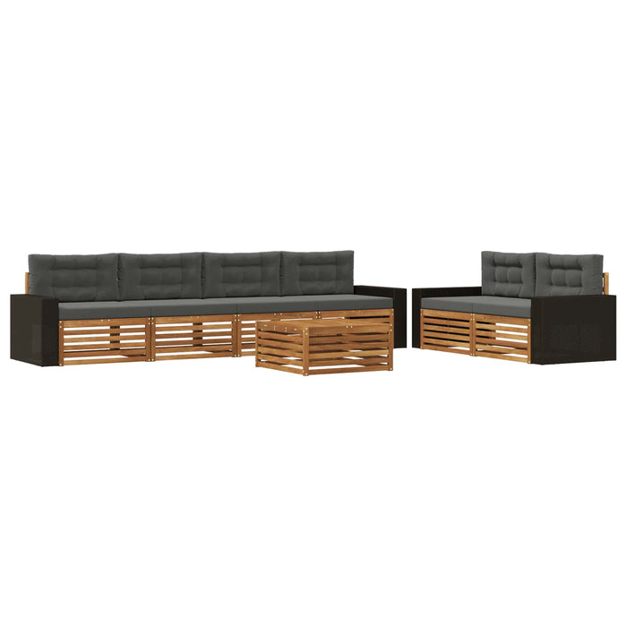 Set de canapele de exterior 7 pcs Natural și Antracit Poliester WALTI