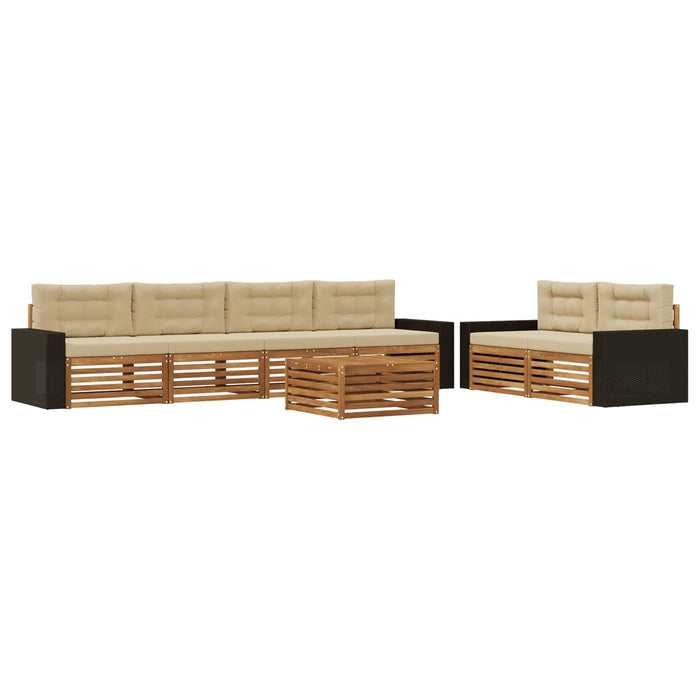 Set de canapele de exterior 7 pcs Natural și Bej Poliester WALTI