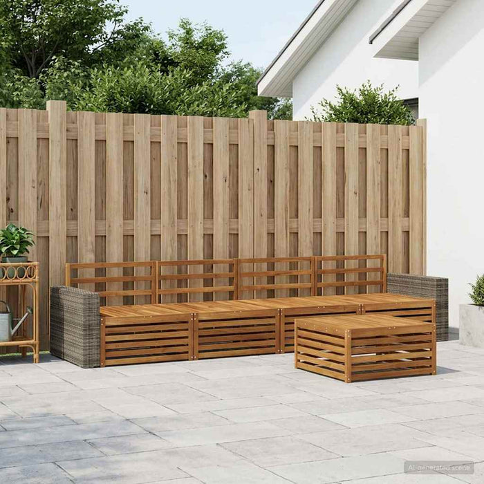 Set de canapele de exterior 7 pcs natural Lemn Solid de Acacia WALTI