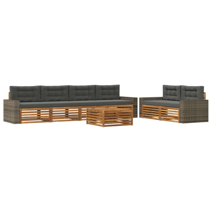 Set de canapele de exterior 7 pcs Natural și Antracit Poliester WALTI