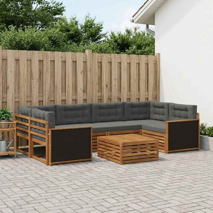 Set de canapele de exterior 7 pcs Natural și Antracit Poliester WALTI