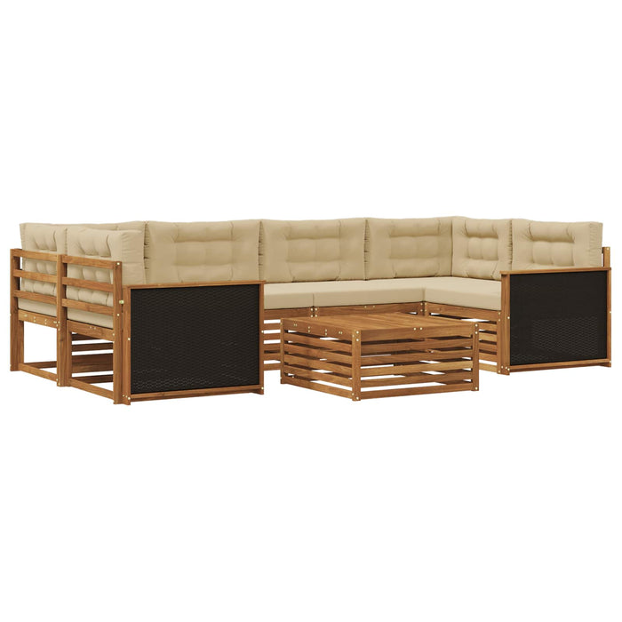 Set de canapele de exterior 7 pcs Natural și Bej Poliester WALTI